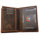 Kožené hnědé dokladové pouzdro KAPR