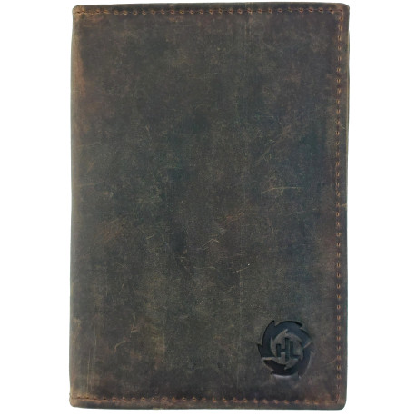 Kožené hnědé dokladové pouzdro HL