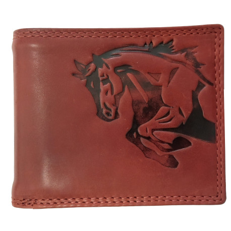 KOŽENÁ PENĚŽENKA KŮŇ RED