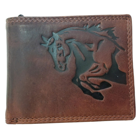 KOŽENÁ PENĚŽENKA KŮŇ BROWN