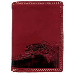 Kožená peněženka výška PSTRUH RED