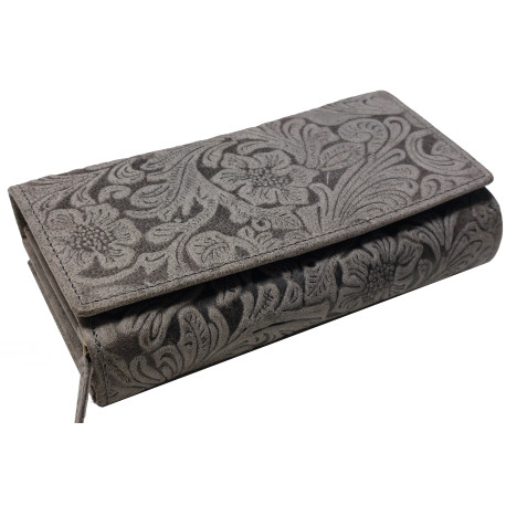 DÁMSKÁ PENĚŽENKA ŠEDÉ KVĚTY