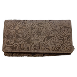 DÁMSKÁ PENĚŽENKA HNĚDÉ KVĚTY