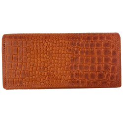 KOŽENÁ PENĚŽENKA CROCO BRICK RED
