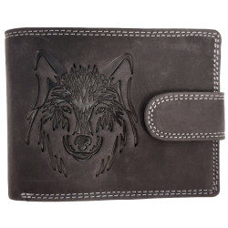 Kožená peněženka černý vlk