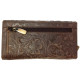 KOŽENÁ PENĚŽENKA KVĚTY DARK BROWN