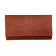 KOŽENÁ PENĚŽENKA CROCO BRICK RED S KLOPOU