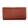 KOŽENÁ PENĚŽENKA CROCO BRICK RED S KLOPOU