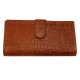 KOŽENÁ PENĚŽENKA CROCO BRICK RED S KLOPOU