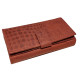 KOŽENÁ PENĚŽENKA CROCO BRICK RED S KLOPOU