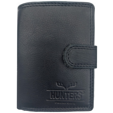 Kožená peněženka HUNTERS BLACK na výšku se zápinkou