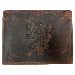 KOŽENÁ PENĚŽENKA ČESKÝ LEV BROWN