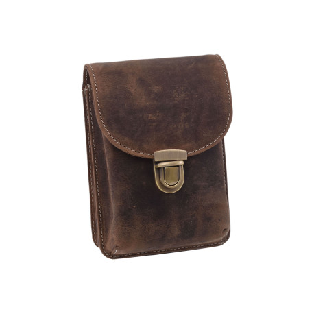 KOŽENÉ POUZDRO NA OPASEK HNĚDÉ