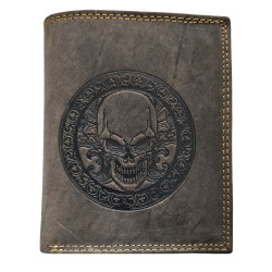 KOŽENÁ PENĚŽENKA PIRÁTSKÝ ORNAMENT DARK
