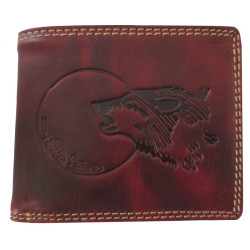 Pánská kožená peněženka NOC VLKA RED