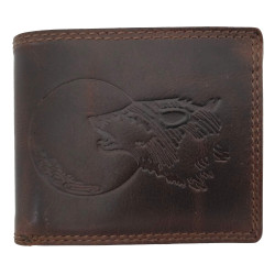 Pánská kožená peněženka NOC VLKA DARK BROWN