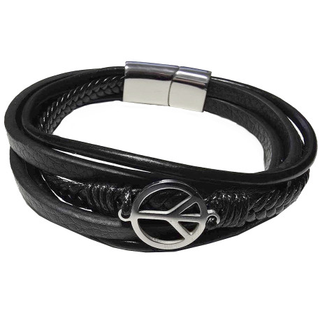 Kožený náramek HIPPIES