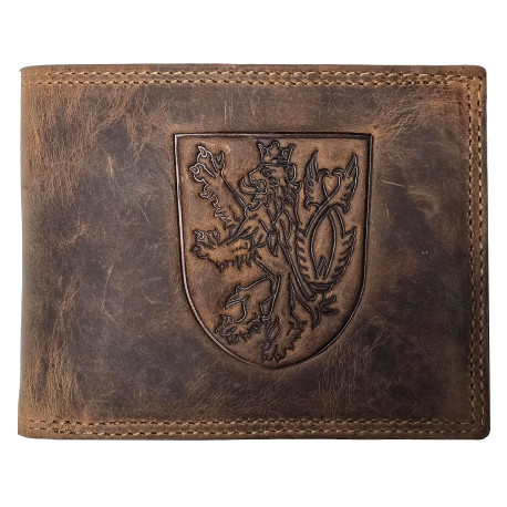 Kožená peněženka ČESKÝ LEV ŠTÍT HNĚDÝ