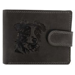 Kožená peněženka Australský Ovčák černý