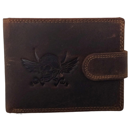 Kožená peněženka BIKER SKULL