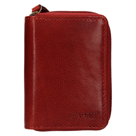 Kožené pouzdro na kreditní karty-vizitky RED