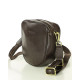 KOŽENÁ KABELKA PŘES RAMENO S ŠIROKÝM POPRUHEM DARK BROWN