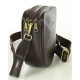 KOŽENÁ KABELKA PŘES RAMENO S ŠIROKÝM POPRUHEM DARK BROWN