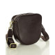 KOŽENÁ KABELKA PŘES RAMENO S ŠIROKÝM POPRUHEM DARK BROWN