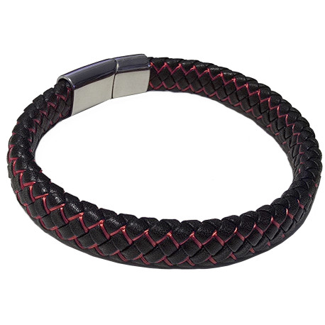 Kožený náramek RED/BLACK