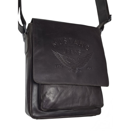 Pánská kožená taška přes rameno MUSTANG JEANS 1 BLACK