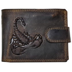 Kožená , hnědá peněženka SCORPION