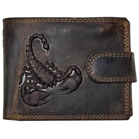 Kožená , hnědá peněženka SCORPION