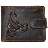 Kožená , hnědá peněženka SCORPION