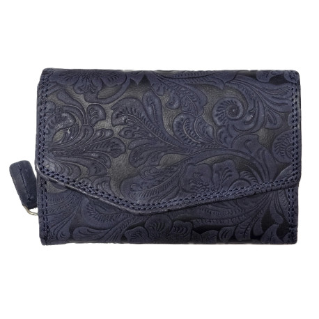 Kožená dámská peněženka FLOWERY BLUE