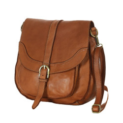 Italská kožená kabelka přes rameno RETRO tan