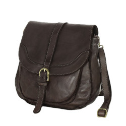 Italská kožená kabelka přes rameno RETRO brown