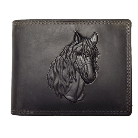 Kožená peněženka KOŇSKÁ HŘÍVA černá