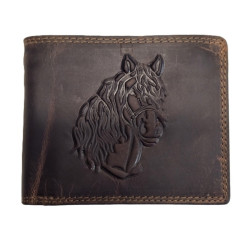 Kožená peněženka KOŇSKÁ HŘÍVA hnědá