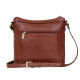 Kožená kabelka crossbody HEXAGONA koňaková