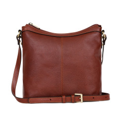 Kožená kabelka crossbody HEXAGONA koňaková