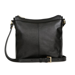 Kožená kabelka crossbody HEXAGONA černá