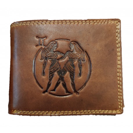 Blíženci - Kožená peněženka znamení zvěrokruhu