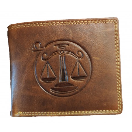 Váhy - Kožená peněženka znamení zvěrokruhu