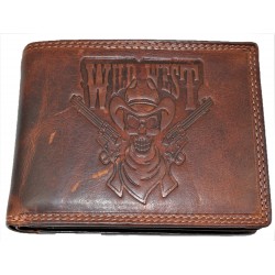 Kožená peněženka lebka