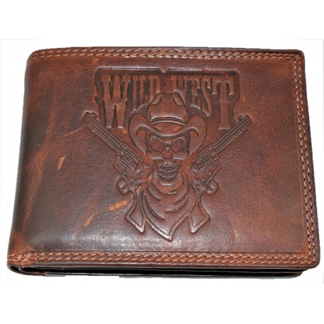 Kožená peněženka lebka