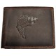 Kožená hnědá peněženka kapr
