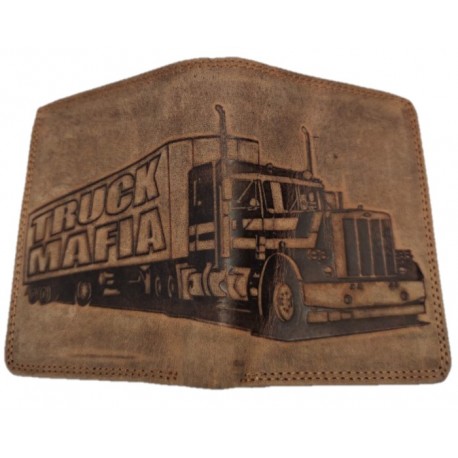 Kožená peněženka kamion výška