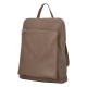 Prostorný dámský kožený kabelko - batoh zemitý