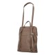 Prostorný dámský kožený kabelko - batoh zemitý
