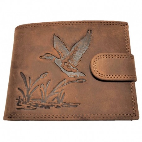 Lovecká kožená peněženka kachna